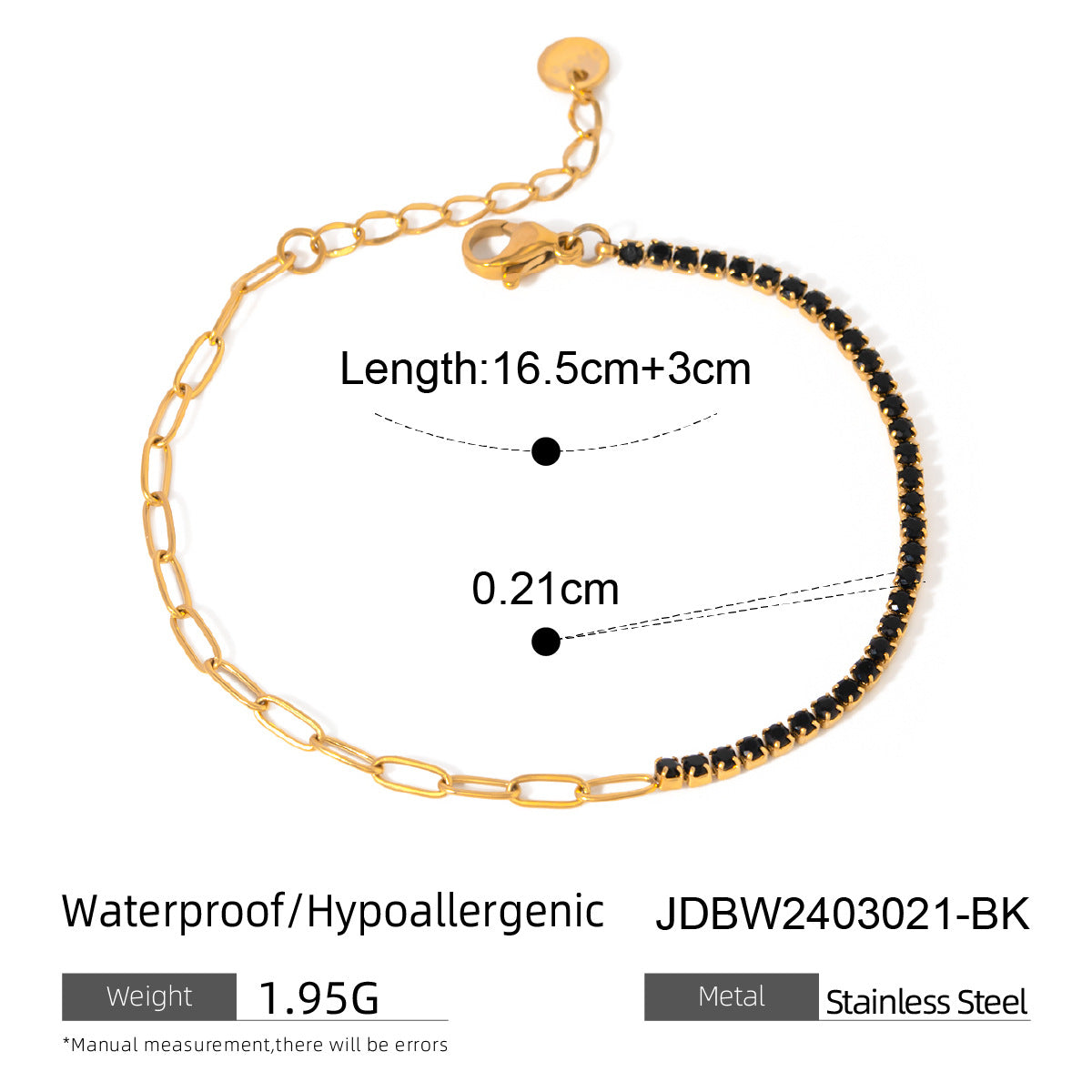 Stainless Steel White Stitching Claw Chain Bracelets