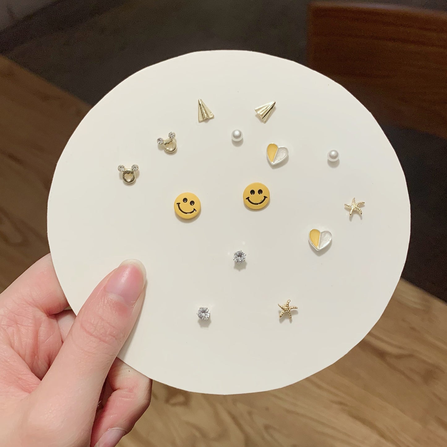 Pair Pack Sier Suit Cute Sweet Earrings