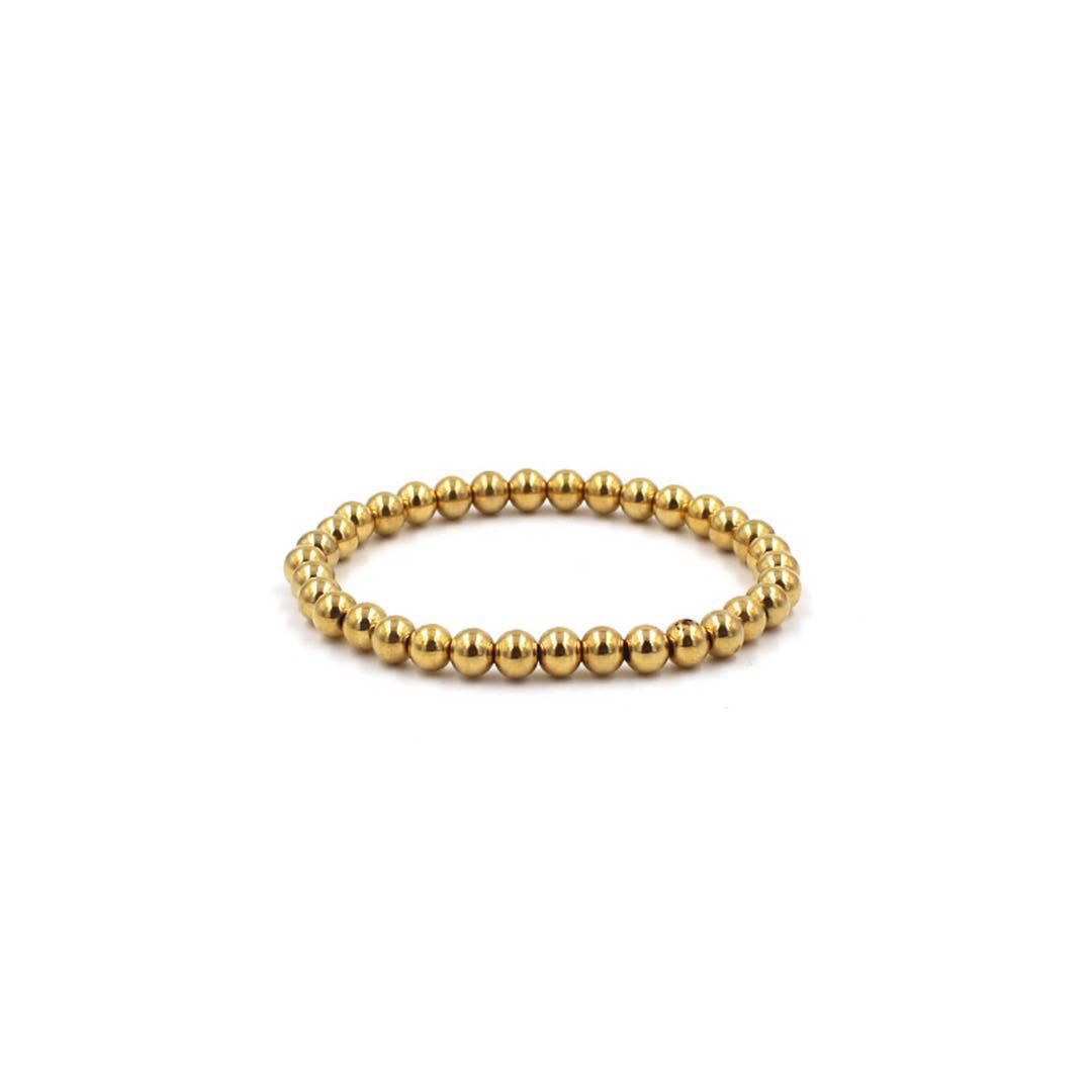 Steel Ball Elastic String Personalized Hip Hop Titanium Round Beads Bracelet
