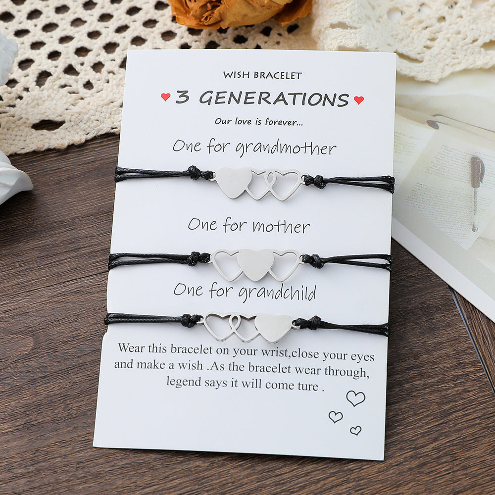 Card Personalized Fashion Love Stainless Steel Bracelets