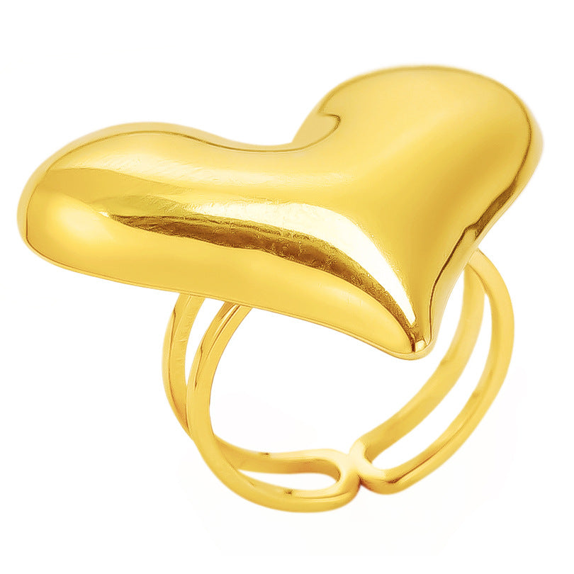 Stainless Steel Fashion Irregular Heart Vacuum Rings