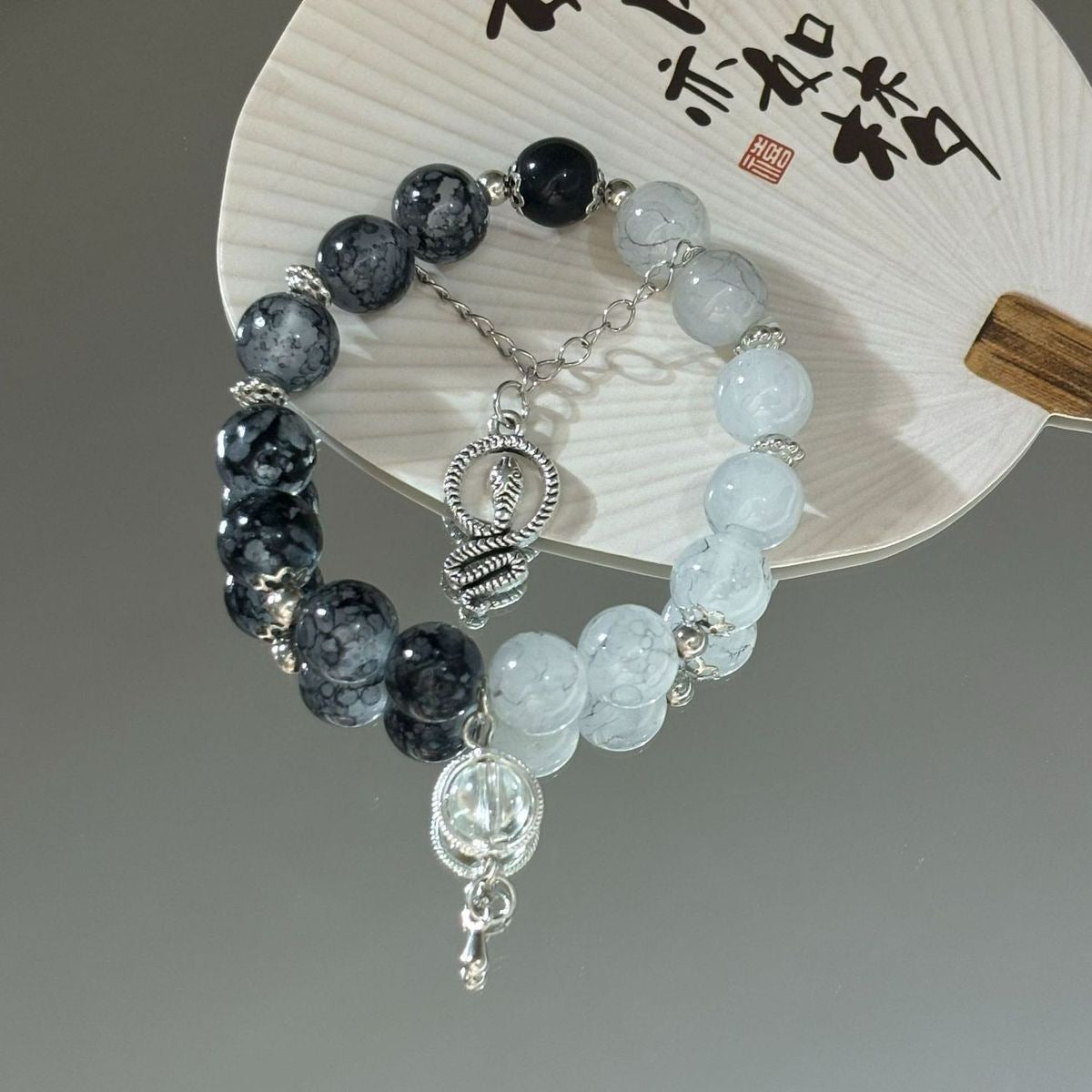Women's & Men's Candle Dragon Blessing Chinese Style Colored Glaze Bracelets