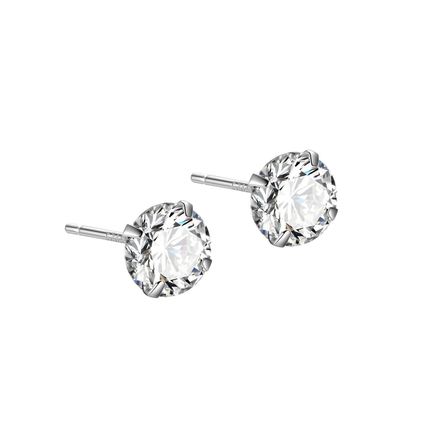 Zircon Ear Bone Sier Thread Flat Rivet Rings