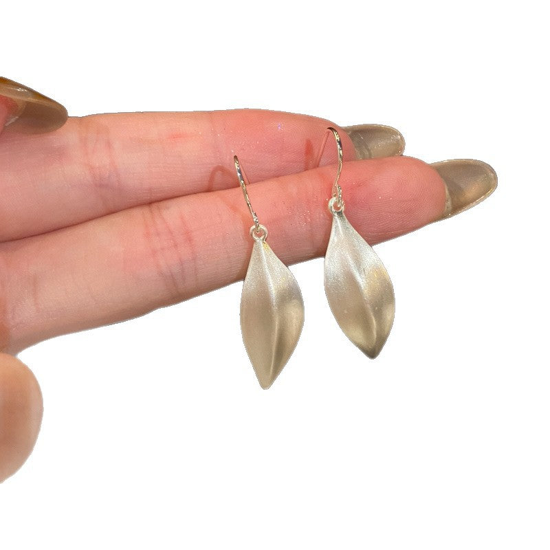 Women's One Leaf Flat Boat French Sier For Personality Fashion Ear Earrings