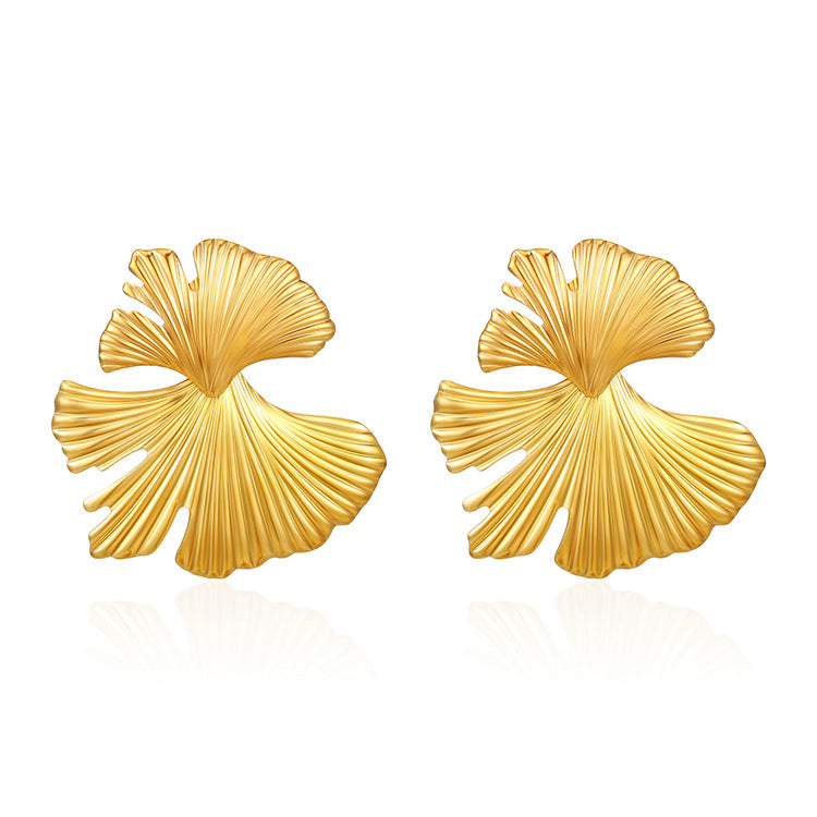 Women's Leaves Stainless Steel Trend Generous Personalized Earrings