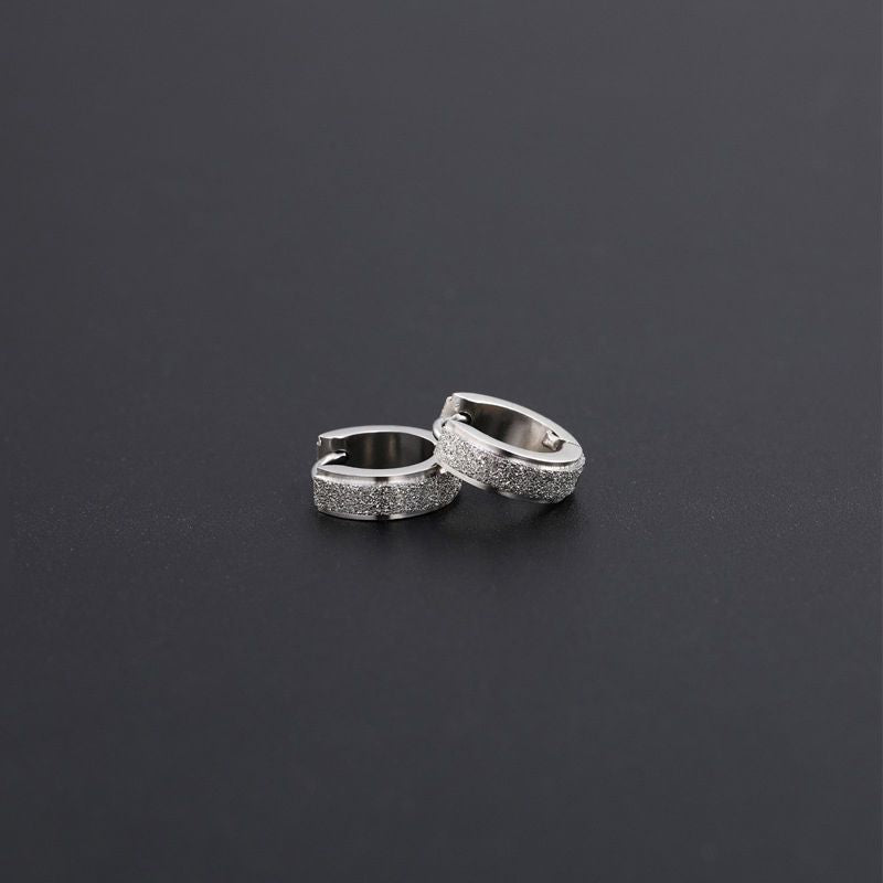 Men's Frosted Titanium Steel Personalized Simple Trendy Earrings