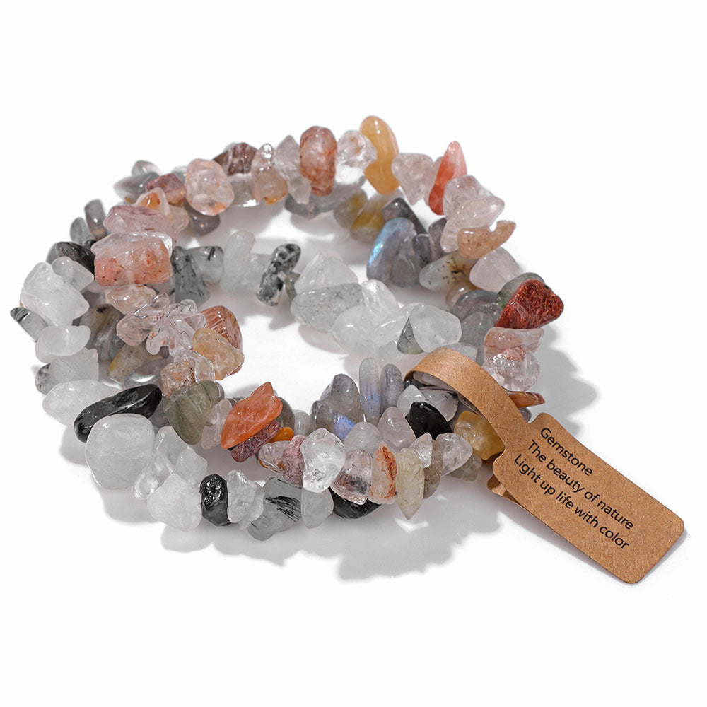 Women's & Men's Gravel Beads Three-piece Kraft Paper Tag Bracelets