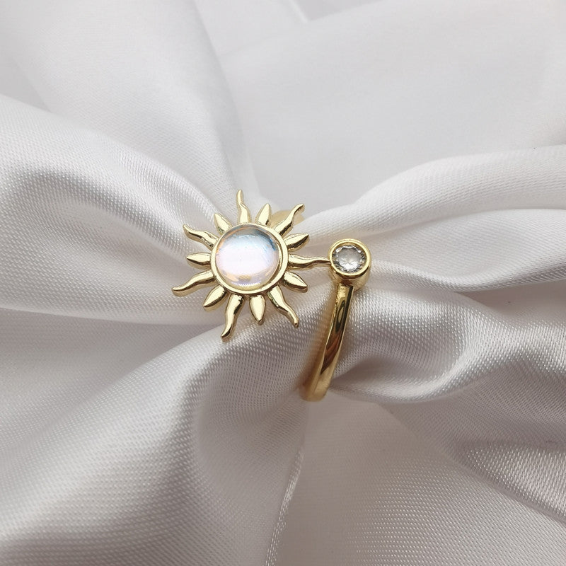 Sunflower Spinning Pressure Relief Opening Adjustable Rings