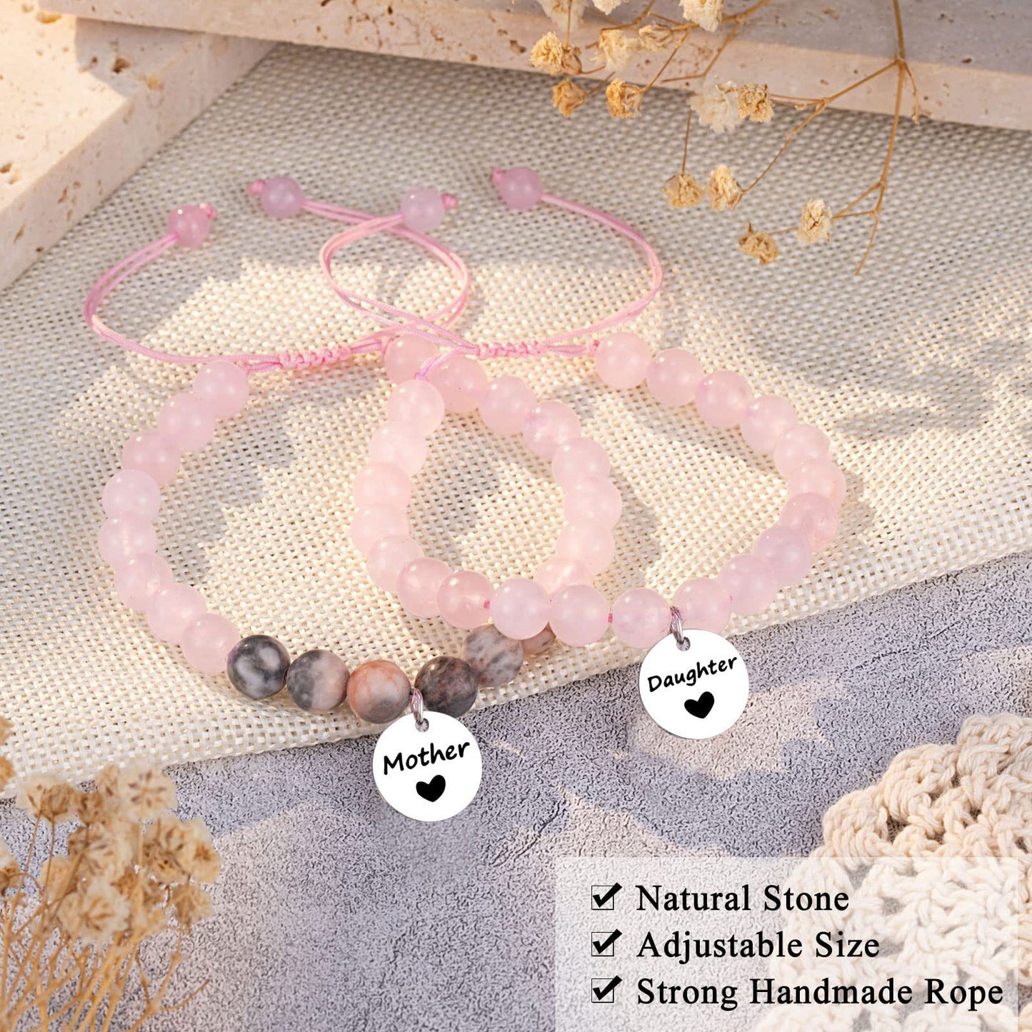 Round Lettering Suit Daughter Gift Stainless Bracelets