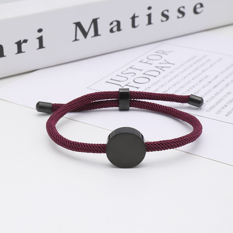 Women's & Men's Printing Material Round Adjustable Stainless Steel Bracelets