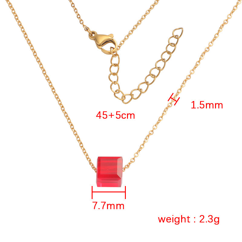 Women's Geometric Sugar Cube Clavicle Chain Fresh Necklaces