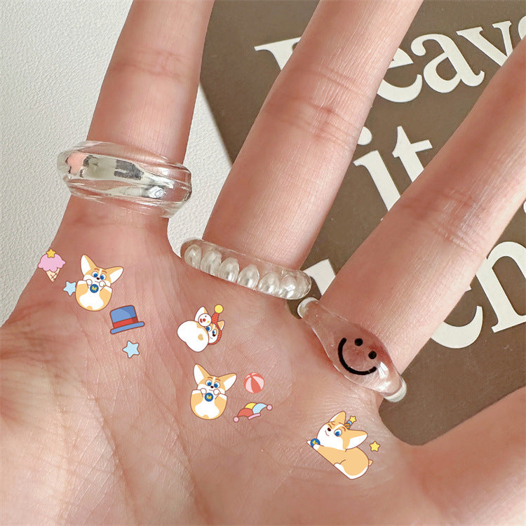 Cartoon Puppy Smiley Face Resin Color Transparent Rings