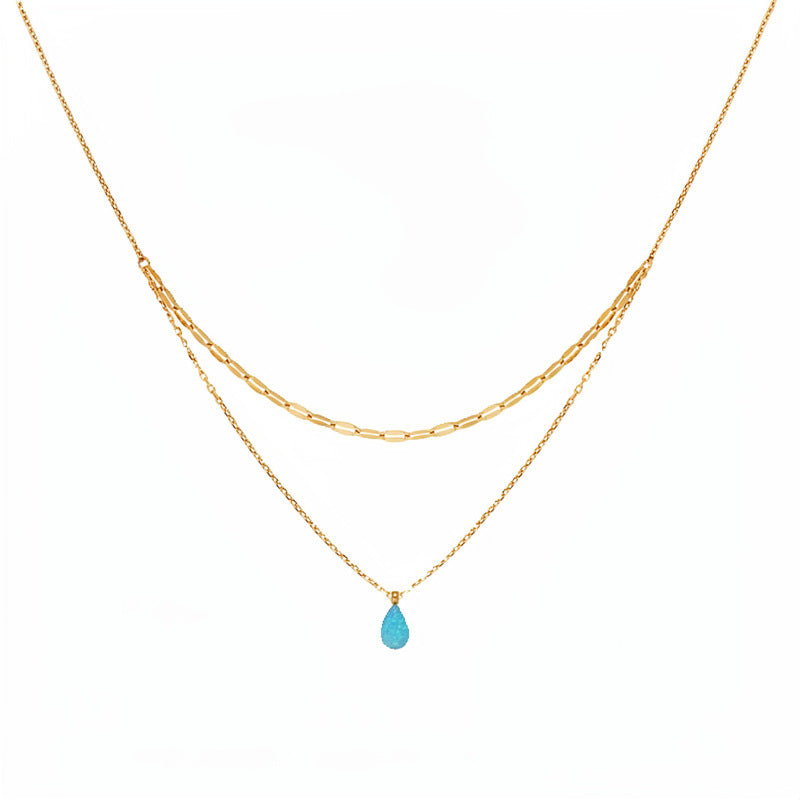 Women's Water Drop Simple Fashion Light Luxury Minority Temperament Clavicle Chain Necklace