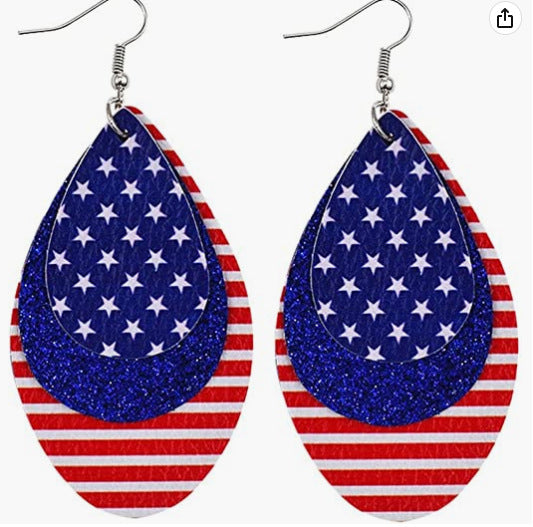 Star Stripes Elements Independence Day Leather Rings