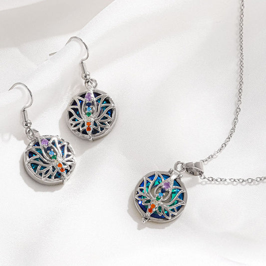 Sunflower Flower Crystal Tree Of Life Necklaces
