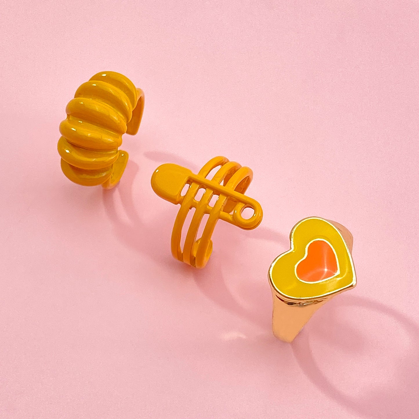 Set Double Layers Loving Heart Gossip Rings
