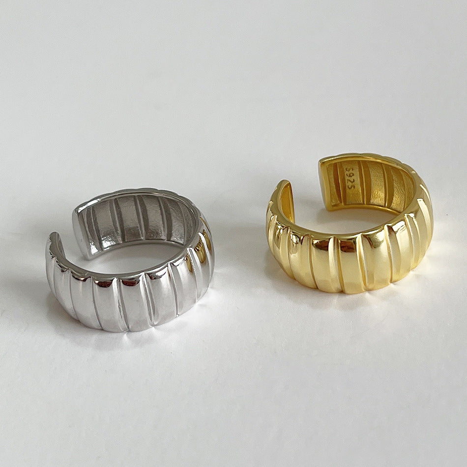 Women's & Men's Design French Style Mori Simple Glossy Gear Rings