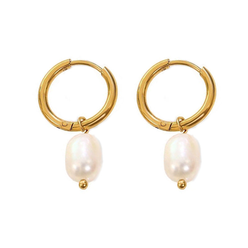 Affordable Luxury Fresh Water Pearl Stainless Earrings