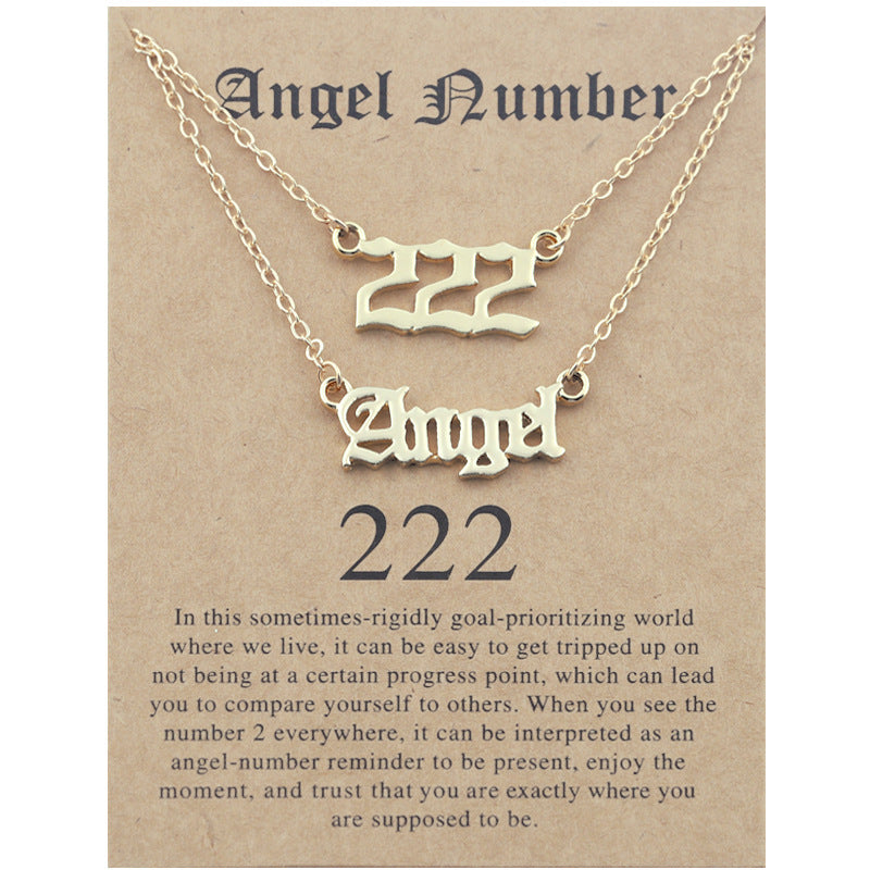 Angel Lucky Number Suit Clavicle Chain Necklaces