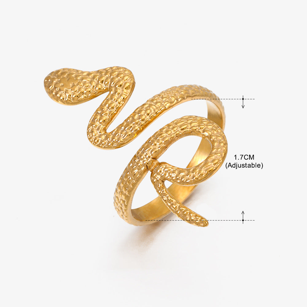 Women's Popular Stainless Steel Geometric Ellipse French Retro Rings