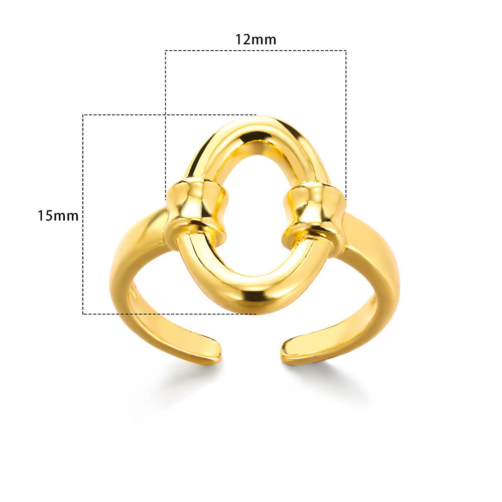 Women's & Men's Stainless Steel Snake Geometric Hollow Gold-plated Rings