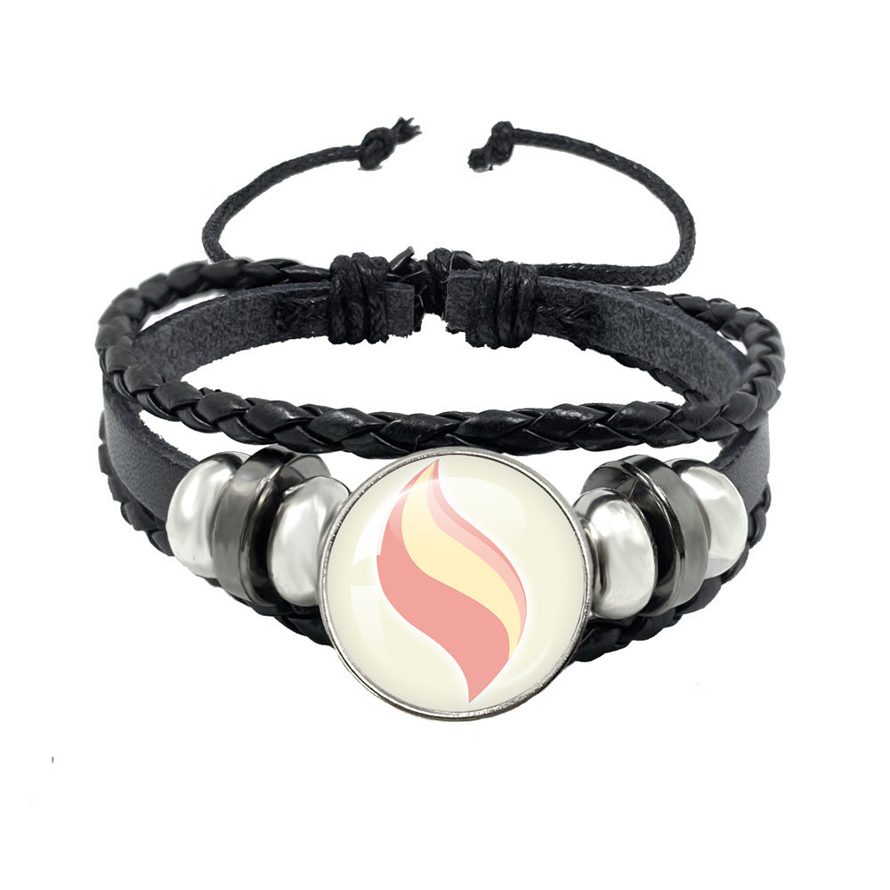 Women's & Men's Leather Time Stone Woven Hand Jewelry Bracelets