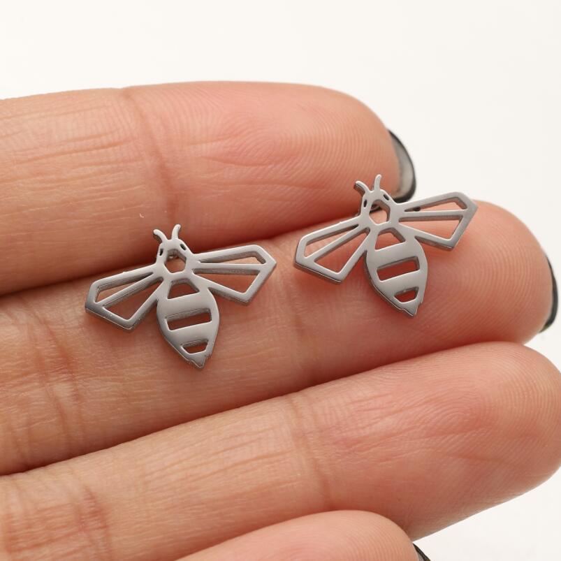 Accessories Stainless Steel Bear Elk Snake Bird Earrings