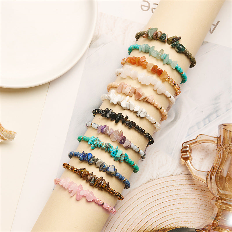 Fashion Natural Stone Gravel Wind Beaded Bracelets
