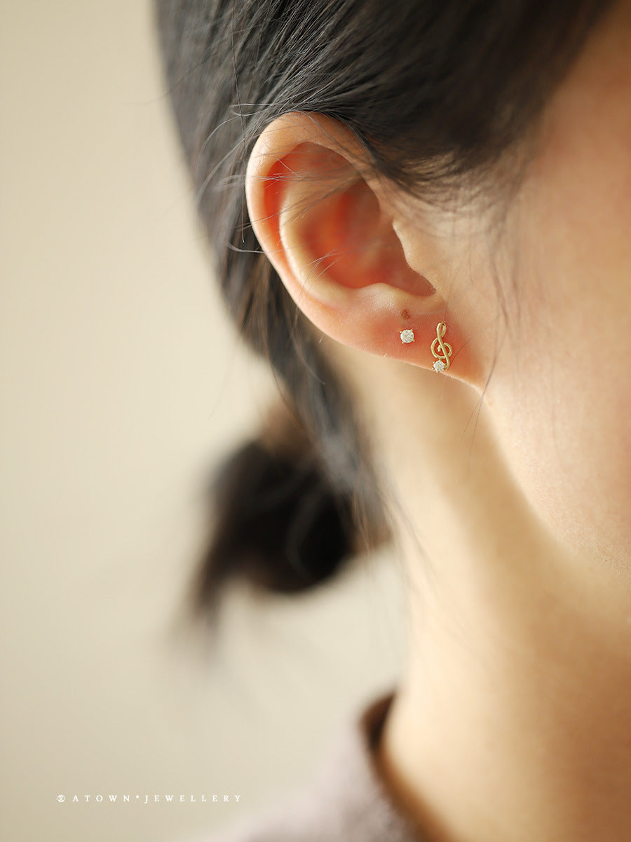 Sier Gold-plated Female Musical Note Violin Rings