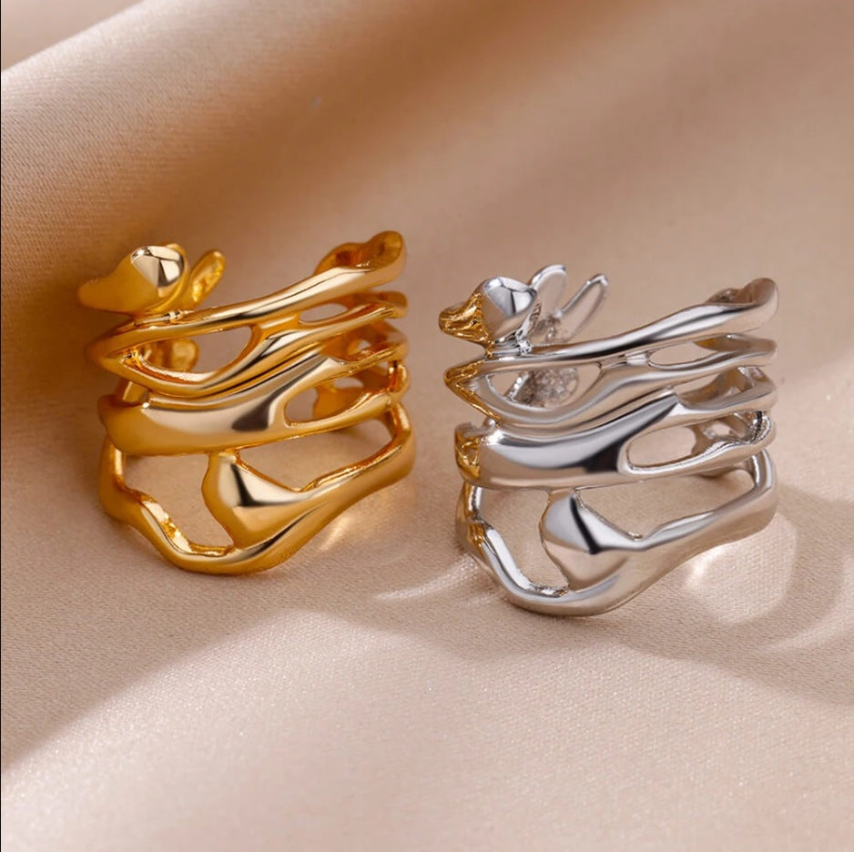 Men's Korean Style Simple Stainless Steel Geometric Rings