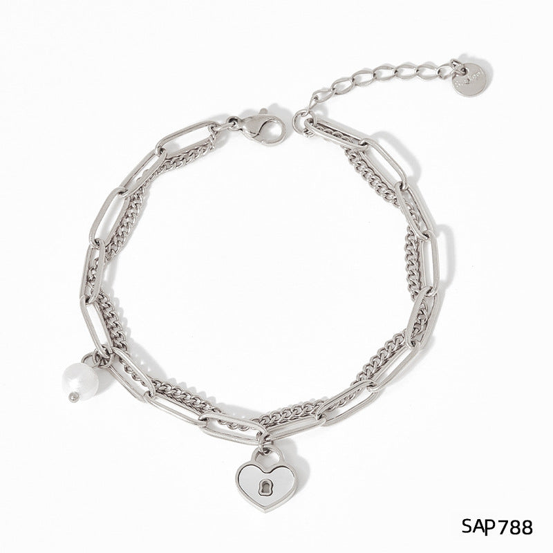 Chain Heart-shaped Fashion Popular Shell Love Bracelets