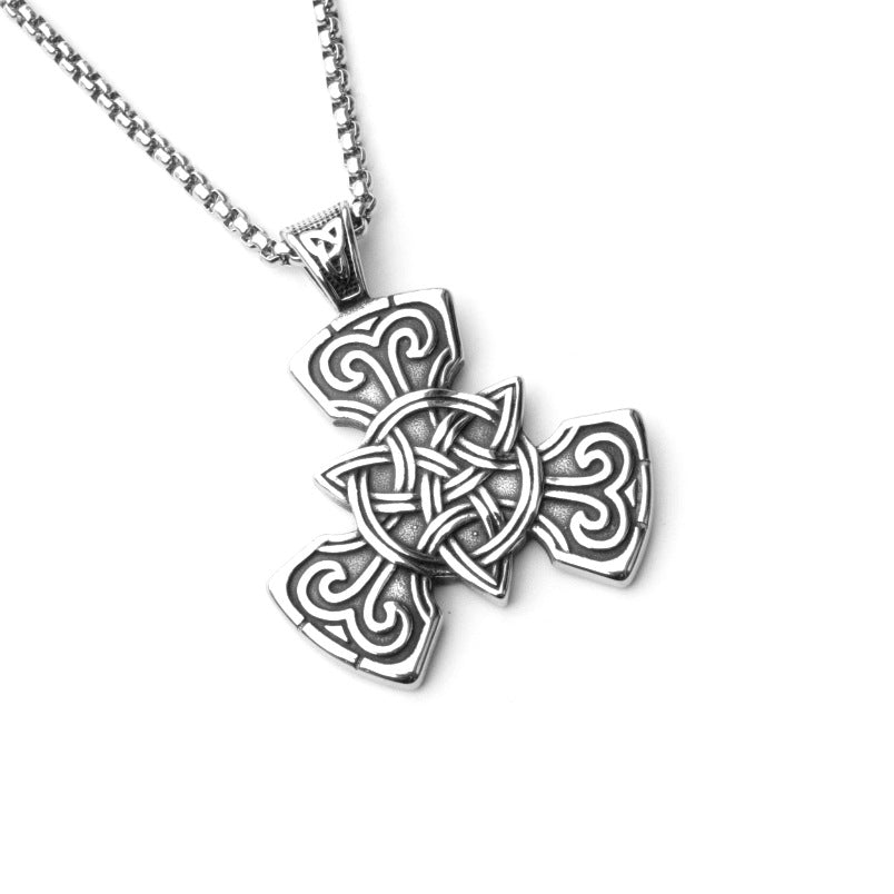 Punk Ornament Titanium Steel Polished Black Necklaces