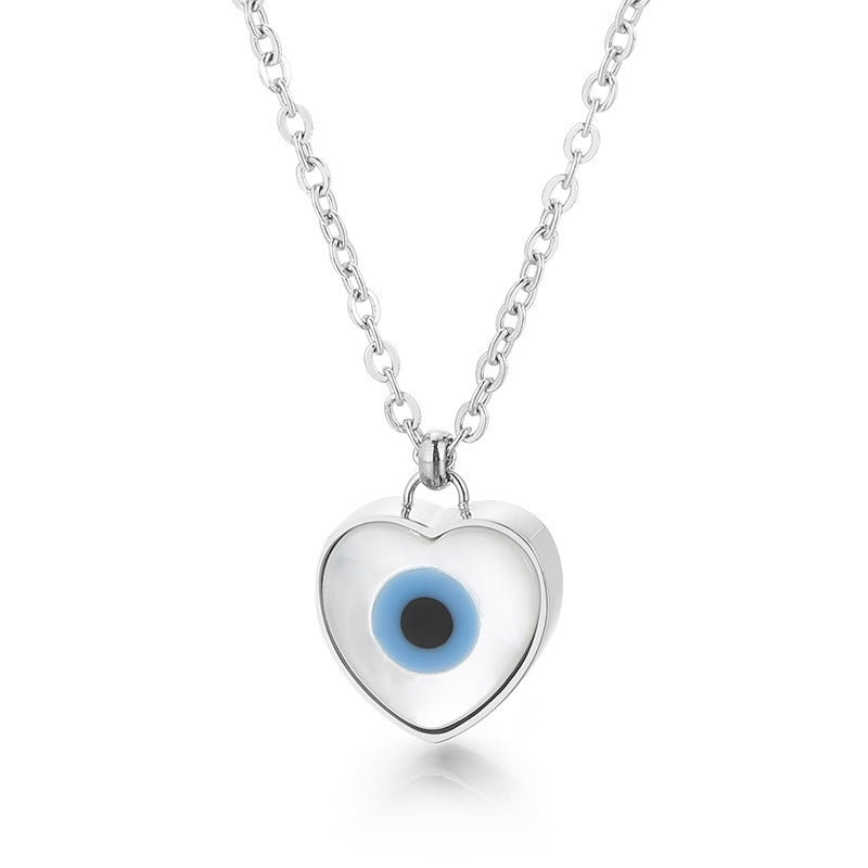 Women's Real Gold Ornament Devil's Eye Trend Necklaces