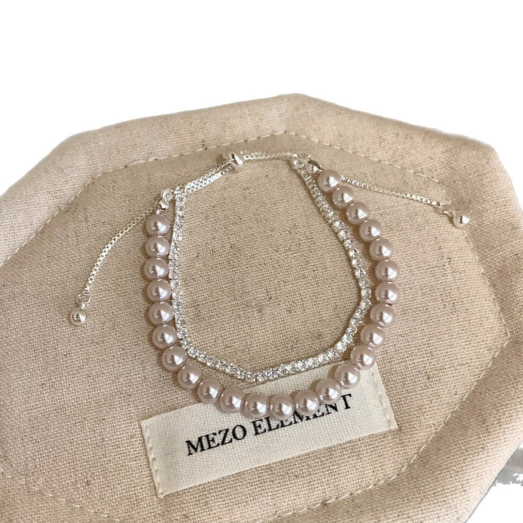 Layer Gang Drill Manta Rose Pearl Simple Light Luxury High Bracelets
