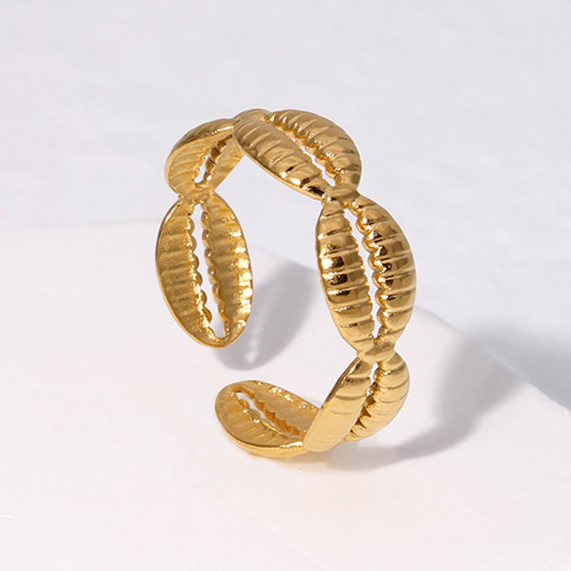 Women's Titanium Steel Shell Opening Simple Adjustable Rings