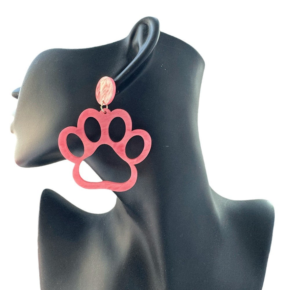 Paw Glitter Acrylic Female Personality Creative Rings