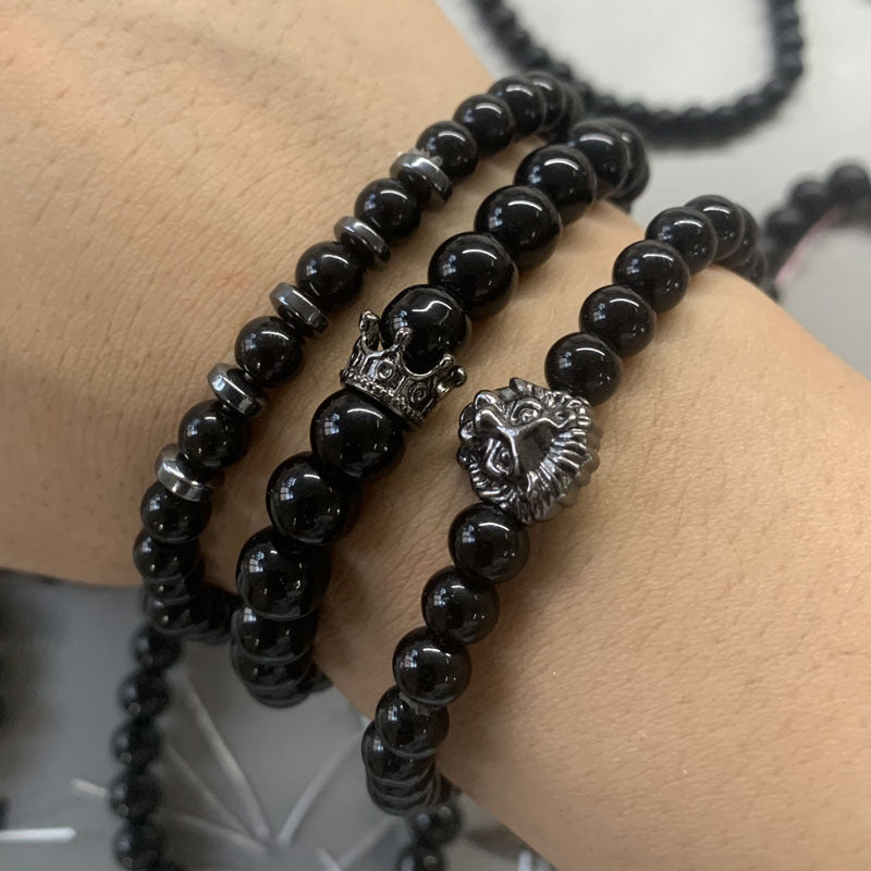 Men's Fashion Luxury Charm Hand Zircon Head Bracelets