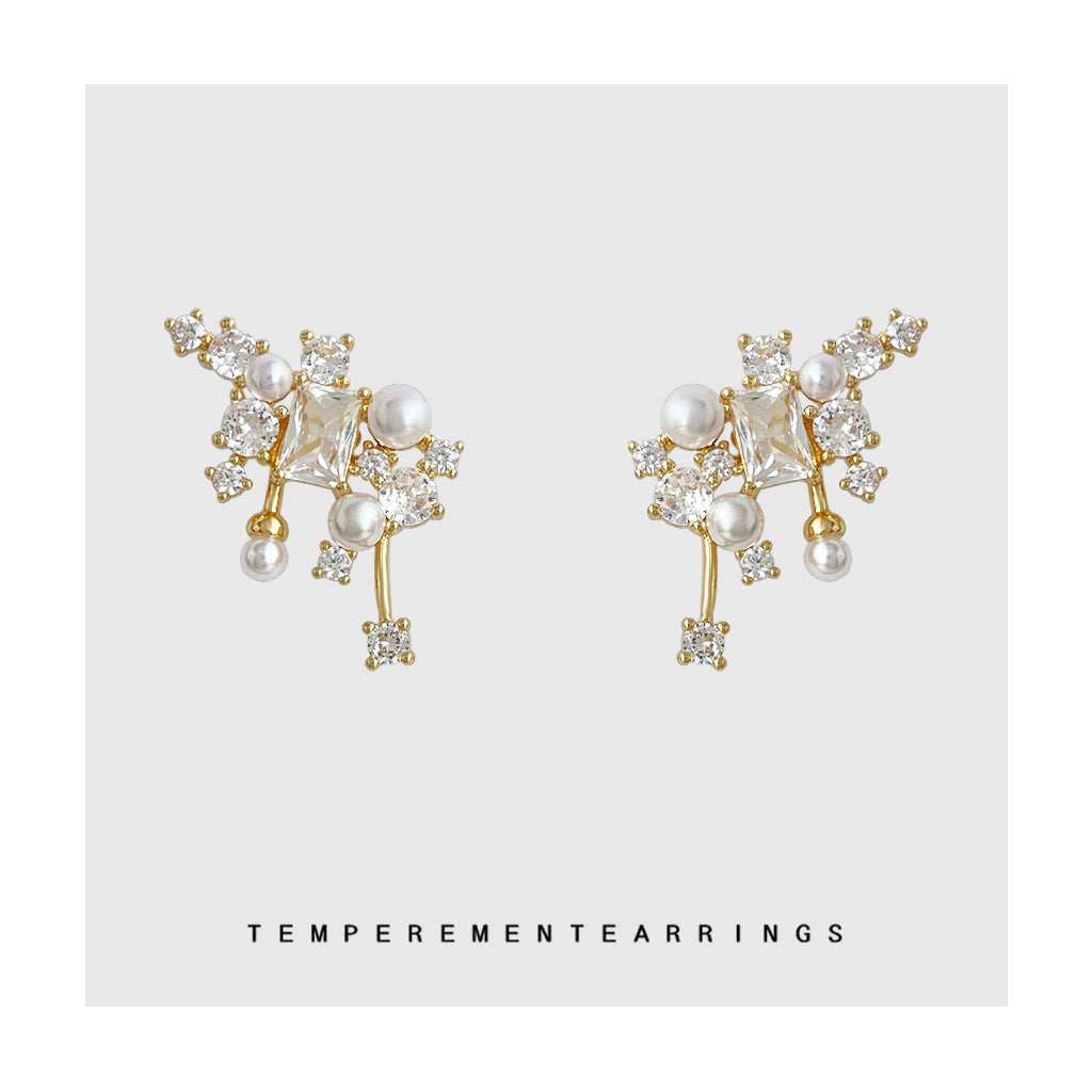 Starry Micro Inlaid Zircon Pearl Plated Rings