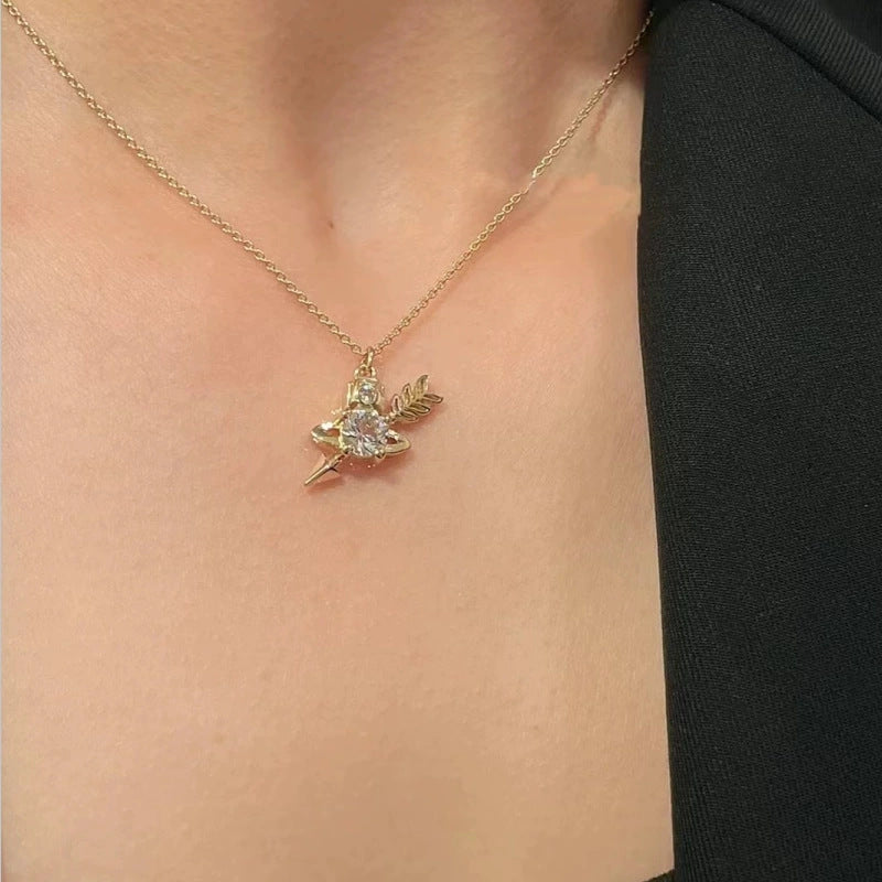 Women's Through The Heart Saturn Zircon Light Luxury Necklaces