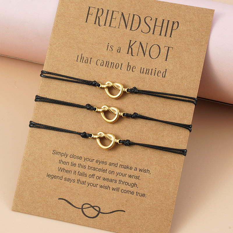 Friend Card Creative Stainless Steel Knotted Bracelets
