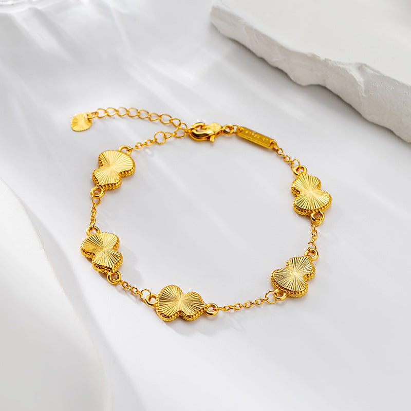 Laser Jewelry Gourd Butterfly Graceful Placer Gold Female Bracelets