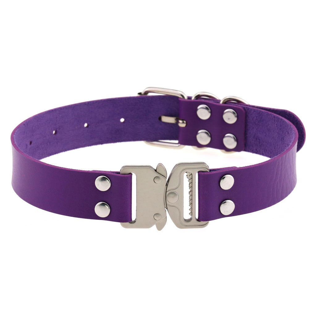 Simple Release Buckle Clavicle Creative Classic Pin Leather Collar