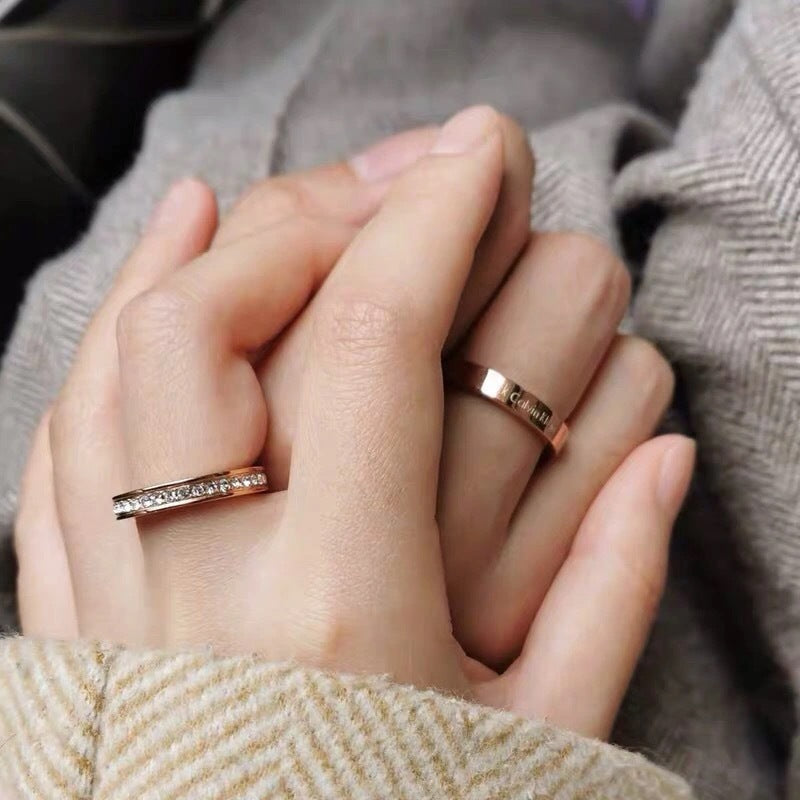 Women's & Men's Titanium Steel Home Valentine's Day Gift Rings