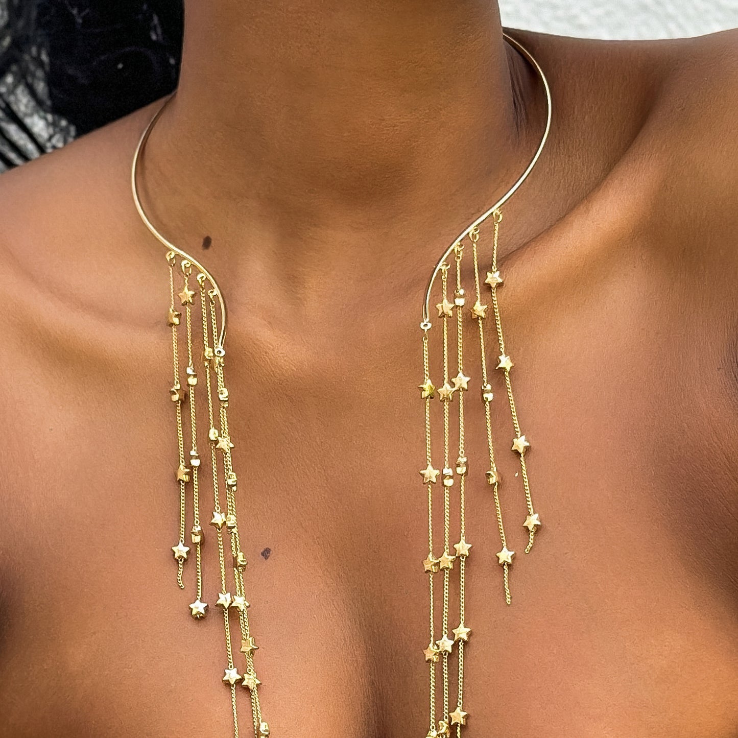 Geometric Ball Clavicle Chain Design Open Collar Cold Necklaces