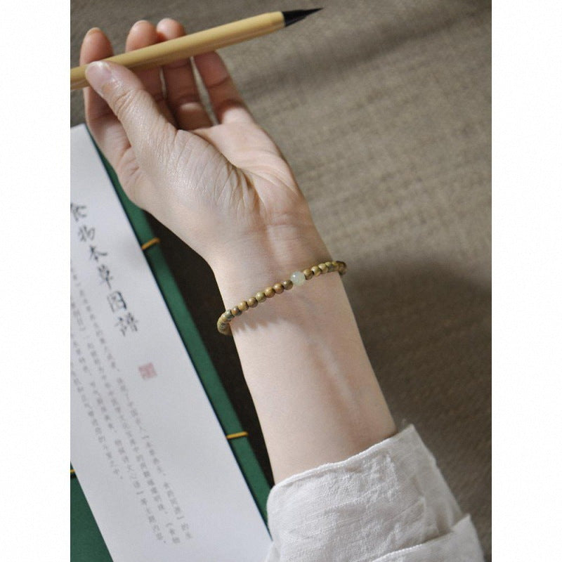 Green Sandalwood Beads Female Wooden Mori Bracelets
