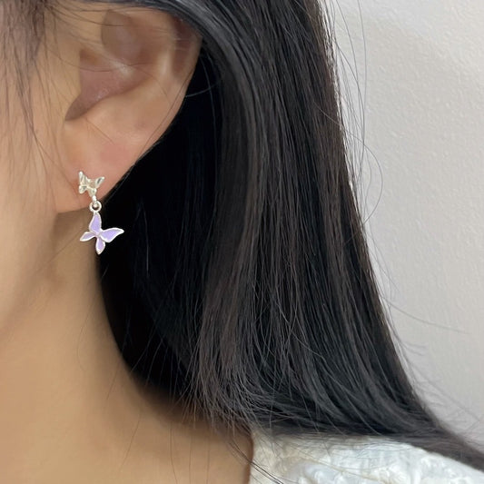 Niche Design Butterfly Graceful Personality Small Simple Earrings