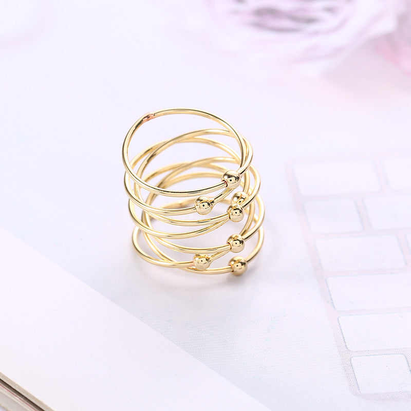 String Beads Female Fashion Personality Retro Rings