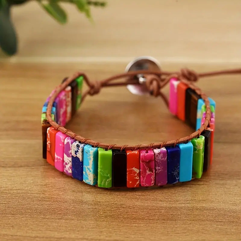 Ornament Emperor Stone Hand-woven Leather Bohemian Bracelets