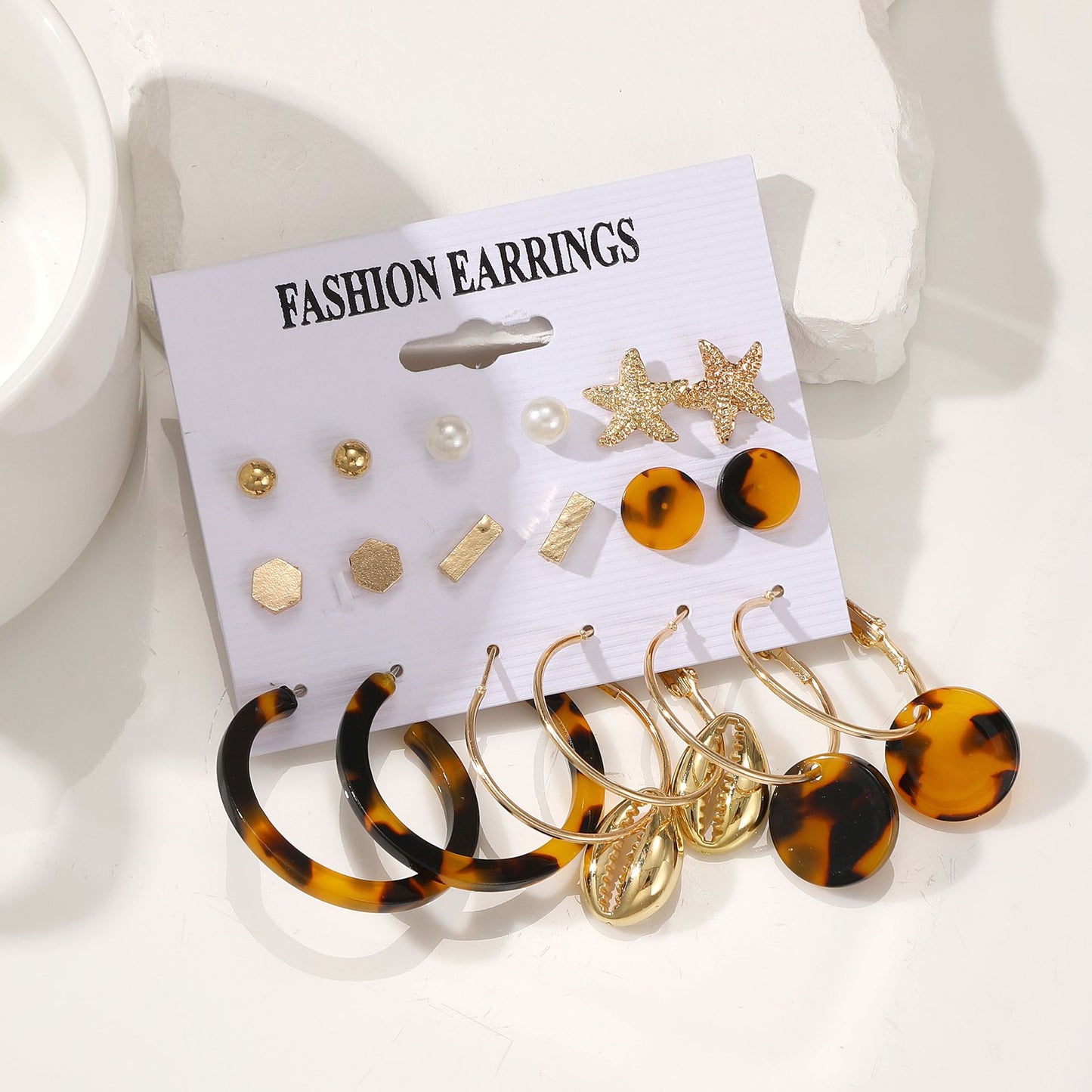 Pearl Creative Tassel Suit Boho Flower Earrings