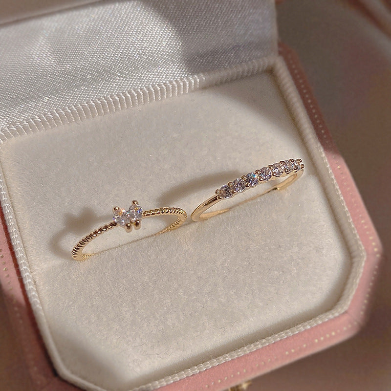 Love Heart-shaped Niche Index Finger High-grade Rings